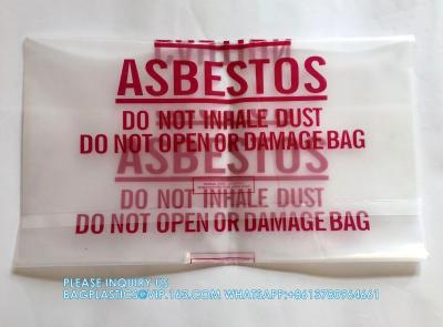 China Asbestos Bag For Protection Burial Asbestos Disposal Bags Asbestos Disposal Bags Industry Standard, Clear for sale