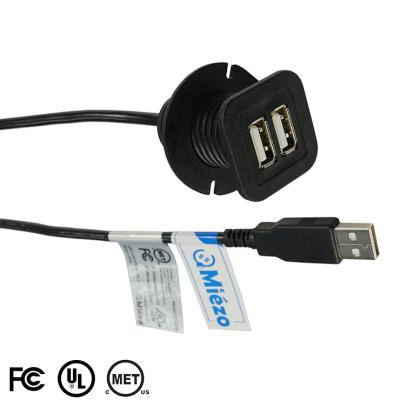 China ET-02B Residential / General Purpose Dual USB Outlet Power Grommet Embedded In Desktop for sale