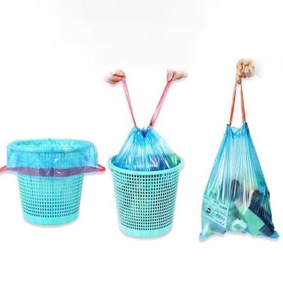 China Disposable Eco Friendly Custom Large Washable Pink Kitchen Bags Trash Roll With Drawstring for sale