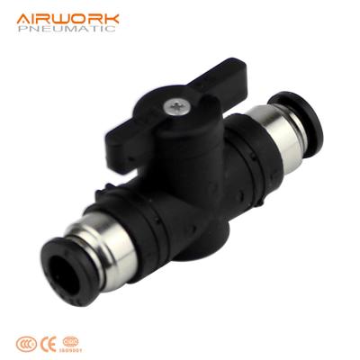 China BUC General Plastic Pipeline Plastic Push In Pneumatic Air Hand Control Safety Valve Air Speed Controller for sale