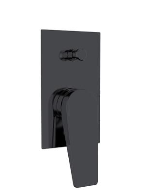 China Single Lever Concealed In Wall Bath Or Shower Mixer With Diverter Matt Black Bathroom Brass Tap Faucet OEM for sale