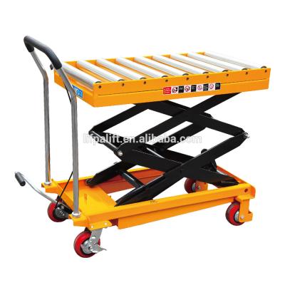 China Building Material Stores 150kg Manual Scissor Lift Table Portable Hydraulic Mini Platform Table for sale