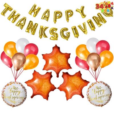 China Reusable 31pcs Thanksgiving Party Decoration Set Happy Thanksgiving Foil Banner Fall Holiday Decor Hanging Party Supplies for sale