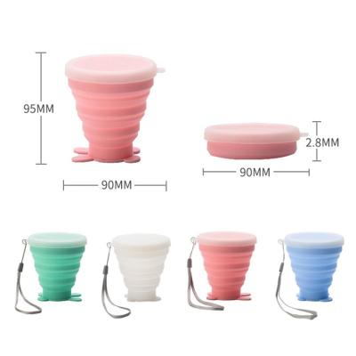 China Sustainable YLW Portable Outside Silicone Folding Cup Rabbit Cute Shape Travel Coffee Tea Cup Reusable Collapsible Cup For Travel for sale
