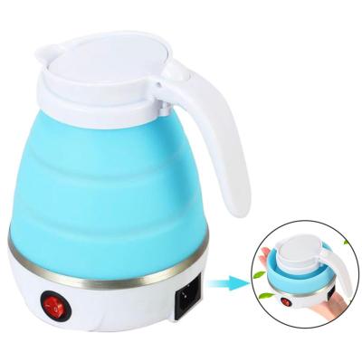 China Foldable YLW Portable Mini 600ml Kettle Traveling Folding Electric Silicone Foldable Compression Leak Proof Water Kettles for sale