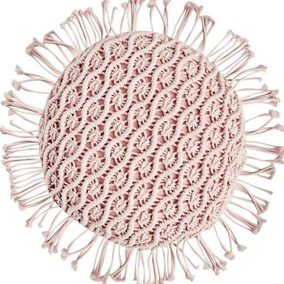 China Eco-Friendly Eco-Friendly Style Natural Vintage Handwoven Boho Macrame Tribal Round Bohemian Pillow for sale