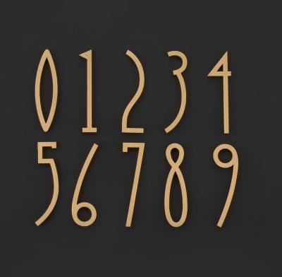 China Hotel door numbers 7CM Wall Decorative Solid Brass Letters English Alphabet Home Decoration Address numbers House Numbers DIY Shop Name for sale