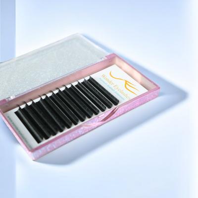 China Natural Long 0.15mm ultrathin Flat Lashes Shape Eyelash Extensions Matte ultra black Flat Eyelash extension for sale