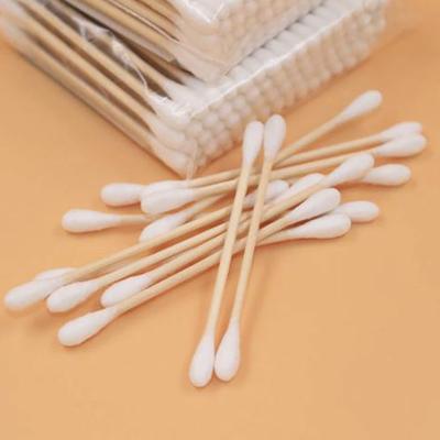 Cina Trucco che pulisce i tamponi di cotone di legno adatti ad uso della pelle sensibile in vendita