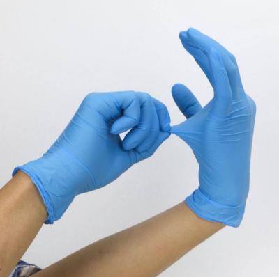 Cina Guanti eliminabili medi del nitrile, colore durevole del blu dei guanti dell'esame del nitrile in vendita