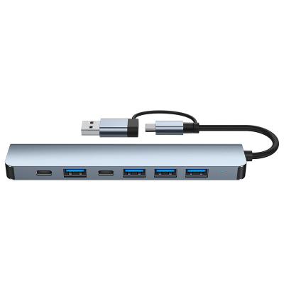 China Aluminum+ABS View larger image Add to Compare Share Slim Portable Type c to USB3.0 USB2.0 PD HUB 7 Port Multi Splitter Adapter OTG for sale