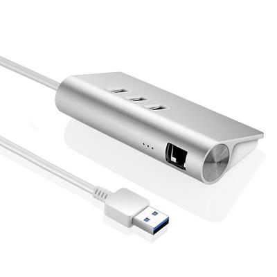 China Aluminum+ABS Aluminium Hub Usb Adapter Card Reader Ethernet Adapter Type C Docking Stations for sale