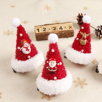 China Eco-Friendly Korean Cute Kids Hairpin Plush Hair Accessories Children Pearl Hat Hairpin Small Pearl Hat Hairpin for sale