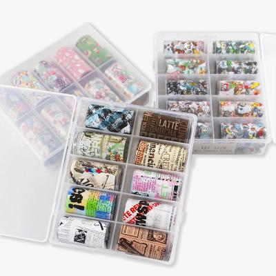 China Floral Marble Design Transfer Nail PET Cartoon Butterfly Nail Foil Transfer Stickers Designer Nail Art Foil Holographic Foil for sale