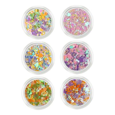China Cute Nail Art DIY Candy Colors Mixed Shapes Laser Designer Nail Decoration Irregular Glitter for sale
