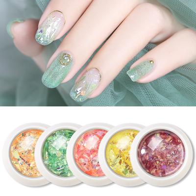 China Nail Glitter Flakes 2021 New Arrival 12 Colors Irregular Aurora Holographic Chameleon Nail Decals DIY Flakes Nail Art Design Glitter Flakes for sale