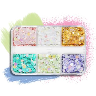 China Nail Beauty Products 6 Colors Decals Candy Shiny Nail Art Stickers Nail Art Decoration Glitter Nail Art Glitter for sale