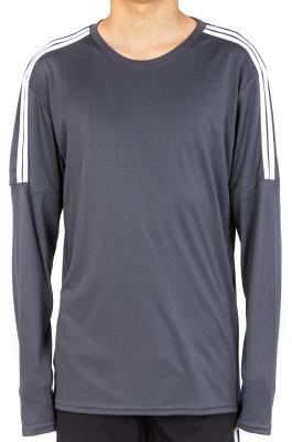 Chine Chauffage confortable de T-shirt de douille du gris 140gsm de cou de C le long gardent à vendre