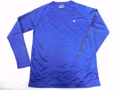 Chine T-shirt bleu de douille de long T-shirt à séchage rapide mou de douille d'encolure ras du cou plein à vendre