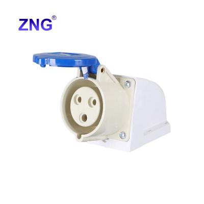 China Industrial ZNG-123 2P+E 230V 32A Male And Female Industrial Plug And Socket Surface Mount for sale