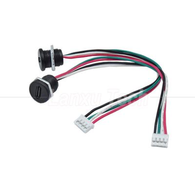 China Waterproof USB Type C Female Socket Jack to 4 Pin PH 2.0 XH 2.54 SH1.0 VH ZH MX Connector Cable for sale