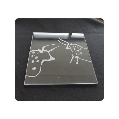 China Modern Outdoor Etched Decorative Glass Tempered Clear Glass Etched Glass for sale