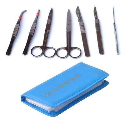 China Dissecting Microscope 7 Pcs Dissector /set 7 Pcs Dissector Microscope Tool Kit Stainless Steel For Specimen Making Microscope Parts And Accessories OSL-806 for sale