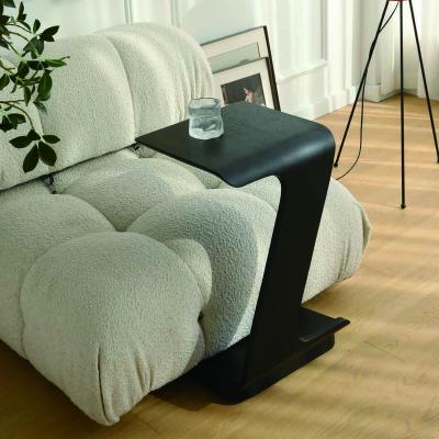 China Easily Movable Living Room Wooden Movable Castor Cafe C Easily Shaped Side Table Furniture for sale