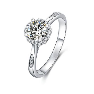China 2022 CLASSIC valentines gift gra certified 1 carat moissanite 925 ring wedding ring woman jewelry fashion ring for sale