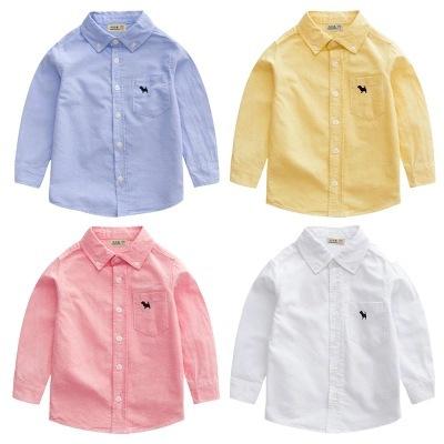 China Korean nylon/cotton long-sleeved cotton shirt boys for long-sleeved spring and winter t-shirts jackets autumn boy's children's baby shirts for sale