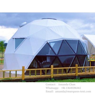 China Inodoro y resistente al fuego Glamping Hotel Cúpula Tienda Geodésica Casa de campamento Resort para eventos al aire libre en venta