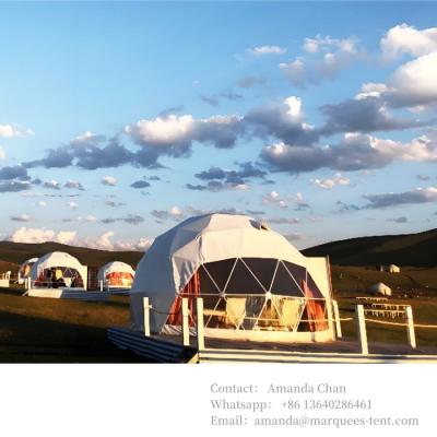 China Techo de PVC con calefacción Eco Prefab transparente lujo y comodidad Hotel hemisférico Cúpula tienda de glamping en venta