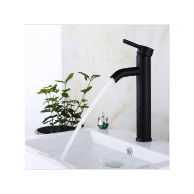 China Thermostatic Faucets Single Design Bathroom Mixer Hot Sale Black Color Stainless Steel Basin Faucet for sale