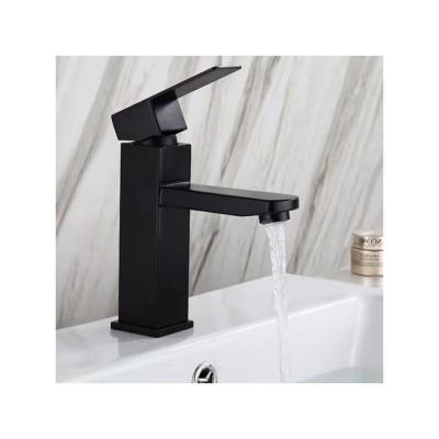 China Hot Selling Bathroom Faucets Modern Design Metered Above Counter Black Basin Faucet for sale
