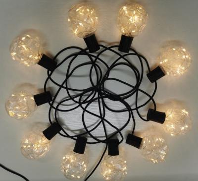 China BULB WITH LEAV DESIGN Garland Street LED G80 Bulb Low Voltage Outdoor String Light As Christmas Decoration Lamp For Outdoor Holiday Lighting for sale