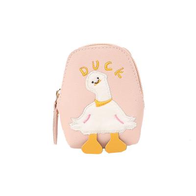 China Rucksack Summer Duck Design Backpack Shaped Mini Coin Leather Main Pocket Zipper PU Purse Earphone Bag for sale