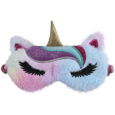 China New Arrival Women Girls Plush Glitter Unicorn Eye Mask Student Sleeping Mask Moving Relax Mask for sale