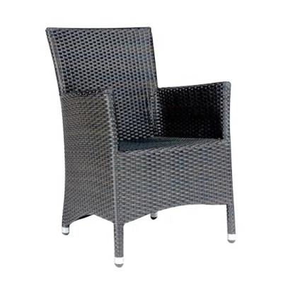 China Modern High Quality Black Outdoor Back Rattan Armchair Garden Patio Furniture MANDELA Wicker Chairs for sale