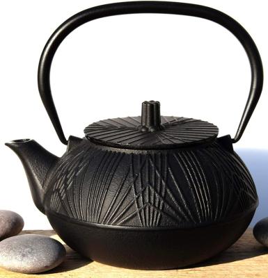 China Sustainable Cast Iron Teapot 0.8L Japanese Style Teapot Black Kettle for sale
