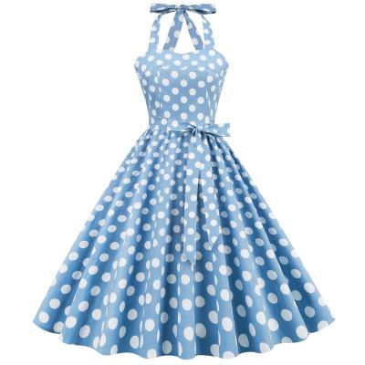 China LD-1211250 Women's Halter Breathable Polka Dots Pin Up 1950s Vintage Dress for sale