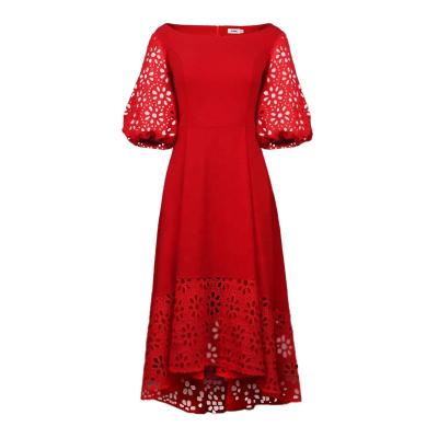 China Breathable High Waist Round KEN-AM211120 Round Neck Lantern Sleeve Sexy Full Skirt Lace Dress Dress for sale