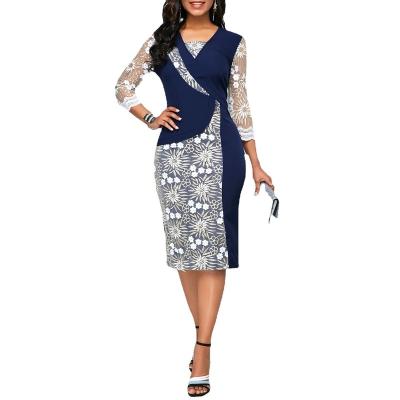 China ATE-D048 Amazon Wholesale Women Smart Casual Dress Breathable Hot Selling Elegant Dresses for sale