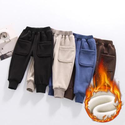 China QUICK DRY Boys Trousers Velvet Autumn Winter Clothes Infant Children Sports Baby Cotton Girls Thick Warm Pants for sale