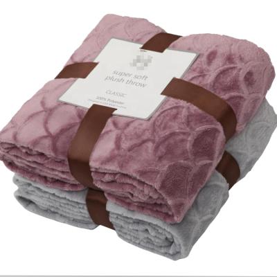 China Anti-pilling Brush Pattern Flannel Fleece Blanket Mink Soft And Warm Spray for sale