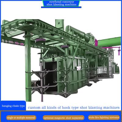 China Customized Semi Automatic or Fully Automatic Continuous Monorail Shot Blasting Machine for sale