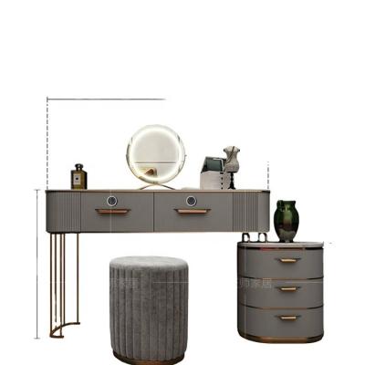 China New dressing table adjustable smart light lamp mirror table (size) cosmetic dressing combination and chair furniture for sale