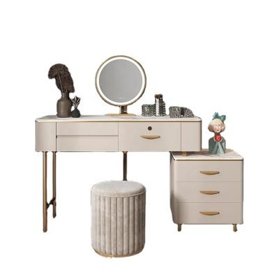China New adjustable luxury intelligent marketable metal lamp furniture popular makeup tables and chairs (height) for sale