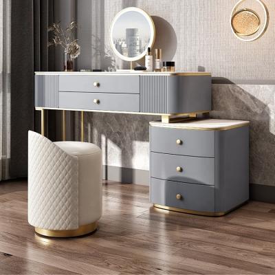 China (Size) beautiful and good selling makeup women's furniture stainless steel gold adjustable dressing table for sale