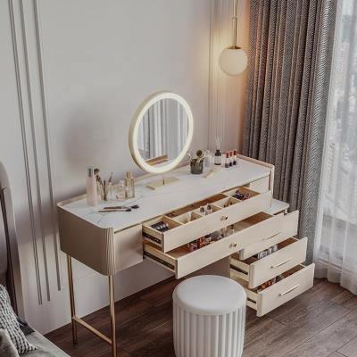 China (Height)Adjustable Villa Apartment Use Cosmetic Smart Lamp Good Sales Beauty Dressing Furniture Combined Mirror Dressing Table for sale
