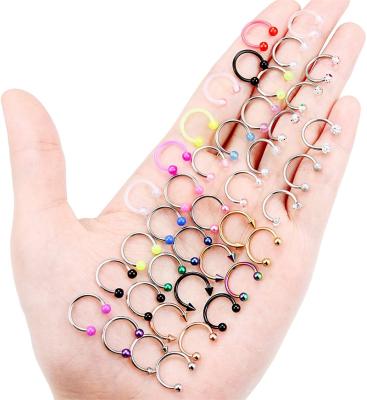 China 316 Stainless Steel Base Body Sex Jewelry Septum Circle Ring Stud For Nose Ear Piercing Horseshoe Cartilage Cartilage Piercing for sale